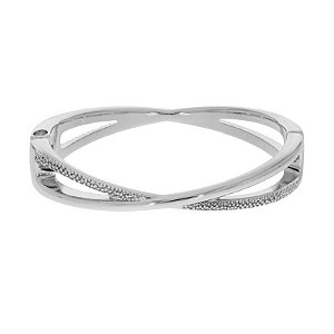 Bracelete com detalhes lisos e texturizados Folheado em ródio  (Tamanho único - serve de 15 a 17 cm)