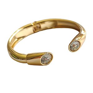 Bracelete Articulado com ponteiras cristal Anna  (Tamanho único - serve de 16 a 18 cm)