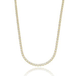Colar strass  45 cm  Folheado em ouro ( riviera) zircônia