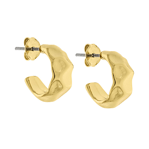 Brinco de argola orgânico dourada folheado em ouro