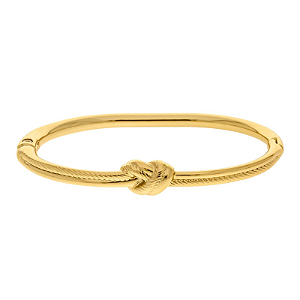 Pulseira articulada com detalhe de nó folheado em Ouro ( tamanho único) 16 a 18 cm pulso ( nó )