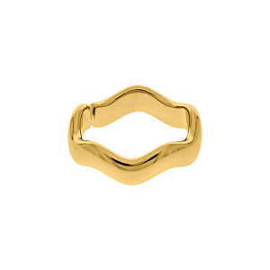 Anel formato ondulado Tereza folheado em ouro ( tamanho 18 )