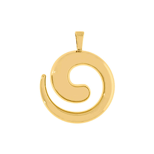 Pingente formato espiral folheado em ouro