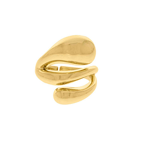 Anel com detalhes de gotas folheado em ouro  (Dedo 20)