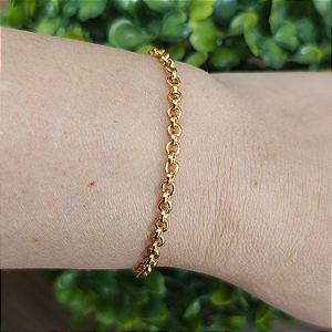 Pulseira Correntaria elos redondos íris PP folheado em ouro