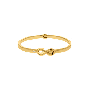 Bracelete filha com detalhe de infinito com strass folheado em ouro ( serve até 15 cm)