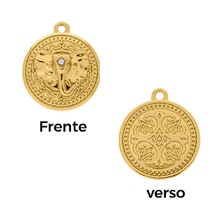 Pingente Elefante médio folheado em ouro