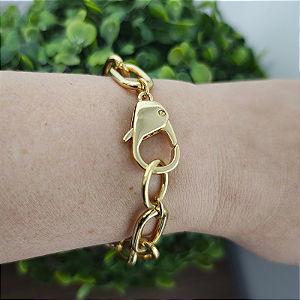 Pulseira Correntaria elos grandes folheado em ouro (Afrodite)