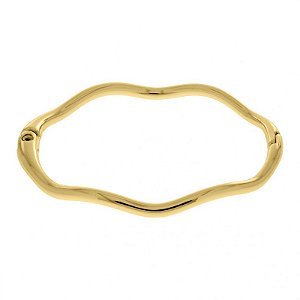 Bracelete fixo com desenho de ondas  folheado em ouro  Julia( serve do 15/17 cm)