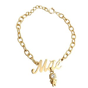 Pulseira Mãe Correntaria - Mãe de menina ( filho)  Folheado em ouro