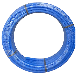 Tubo PEAD DE 20mm azul PE80 PN10 em rolo de 100mt NTS 048 ou NBR15561
