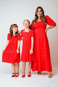 Vestido Mãe e Filha Natalia Vermelho
