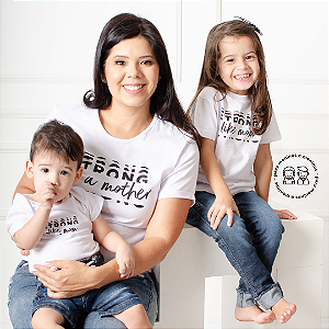 T-shirt Mãe e Filha/Filho Strong Branca