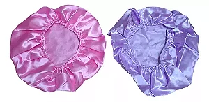 Touca de Cetim com elástico  2 unidades cores sortidas