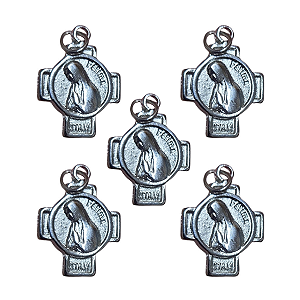 5 Pingentes Metal Medalha Nossa Senhora De Fátima Italy