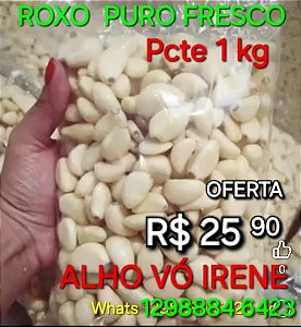Alho roxo fresco descascado, direto produtor de Goias, Artesanal.. whats 98884 6423