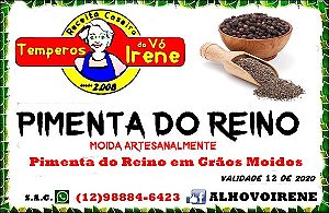 PIMENTA DO REINO MOIDA ARTESANALMENTE PURA Saquinho 30 a 50 grs a R$ 6,00