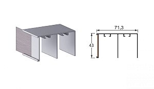 TRILHO SUPERIOR 2061 DE 6 METROS PARA KIT AL 61 - ALTERNATIVA