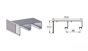 TRILHO SUPERIOR 6552 DE 6 METROS PARA KIT AL 65 - ALTERNATIVA