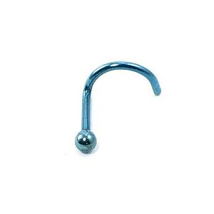 Piercing - Aço Cirúrgico - Nostril  - Bolinha de aço - Azul Metálico - Espessura 0.8mm