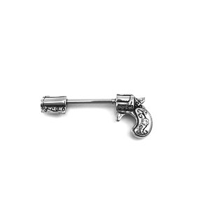 Piercing - Barbell Reto - Mamilo - Pistola - Aço cirúrgico- Espessura 1.6 mm