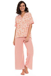 Pijama Estela abotoado manga curta c/ calça