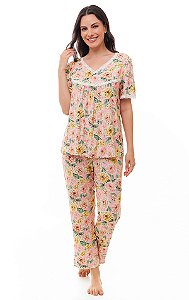 Pijama Bibiana fechado calça capri