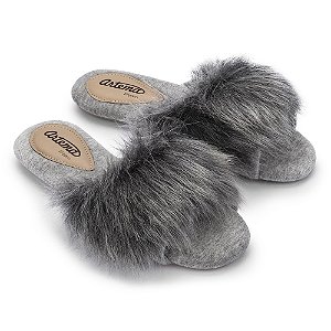 Chinelo feminino aberto c/ pelo