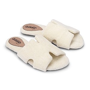 Chinelo feminino aberto atoalhado