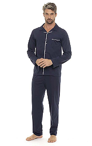 Pijama masculino João abotoado longo