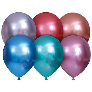 Balão Bexiga Metalizado 9' Polegadas - 25 Unid