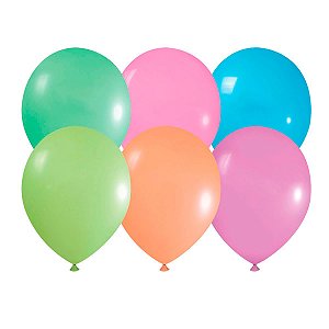 Balão Bexiga Neon 9' Polegadas - 25 Unid