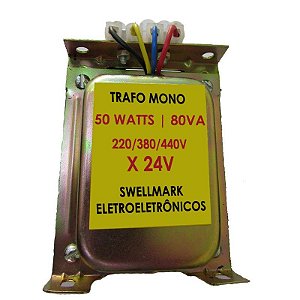 Transformador de Comando 220/380/440V x 24V  80VA = 50W