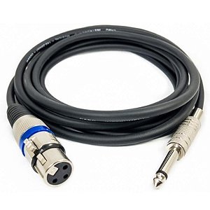 Cabo P10 Mono X Xlr Femea 3 Pinos Canon NIQ 5m