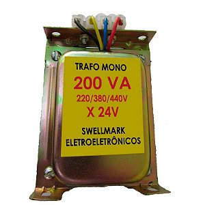 Transformador de Comando 220/380/440V x 24V 200VA=150wts