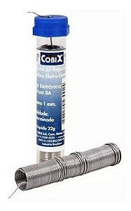 Tubinho de Solda Estanho  63x37 1,0mm Azul 22g Fluxo RA Cobix