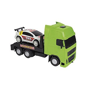 Caminhão Truck A Fricção + 2 Trator Brinquedo Infantil