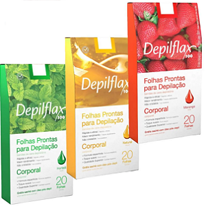 DEPILFLAX - FOLHAS PRONTAS PARA DEPILAÇÃO CORPORAL