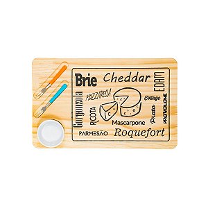 Kit Tábua de Frios c/ pote e garfinhos (Natural) Cx c/ 04 pçs R-57G