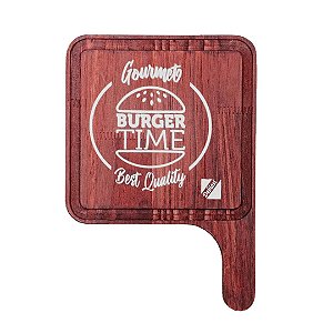 Tábua de Madeira para Hamburguer (Rústico)  Cx c/12 REF- 48 C