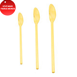 Kit 3 Colheres (26,30,34cm de madeira cx c/15kits  REF-CL