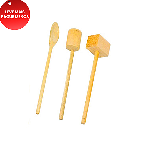 Kit Trio (colher + bate bife + soquete de feijão) cx c/5  R-CB-SFBBCLA