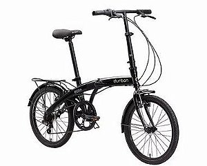 Bicicleta Aro 20 Dobrável - Durban Eco+ - 6 Velocidades - Aço Carbono - Azul ou Preta