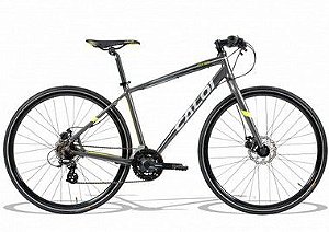 Bicicleta Aro 700 - Caloi City Tour Sport - Shimano Tourney - Alum - Cinza/Verde