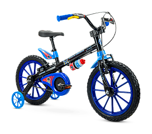 Bicicleta Infantil Aro 16 - Nathor Tech Boys - Aço - Preto e Azul