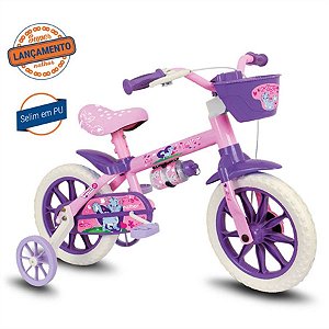 Bicicleta Infantil Aro 12 - Nathor Cat - Aço - Rosa Claro e Lilás