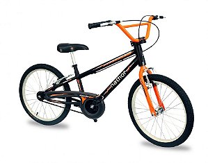 Bicicleta Infantil Aro 20 - Nathor Apollo - Aço - Preta e Laranja