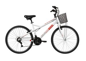 Bicicleta Aro 26 Feminina - Caloi Ventura - Aço - Branca - 21 Velocidades