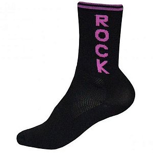 Meia de Ciclismo - Skin Sport - Punk Rock - Preto e Roxo - 35/39