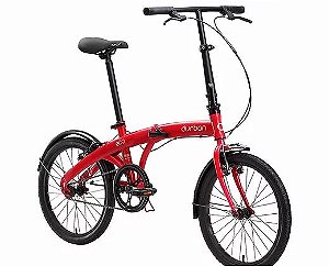 Bicicleta Aro 20 Dobrável - Durban Eco - Single Speed - Aço - Vermelha ou Azul